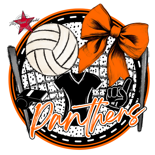 Panthers Circle Volleyball Design-Orange