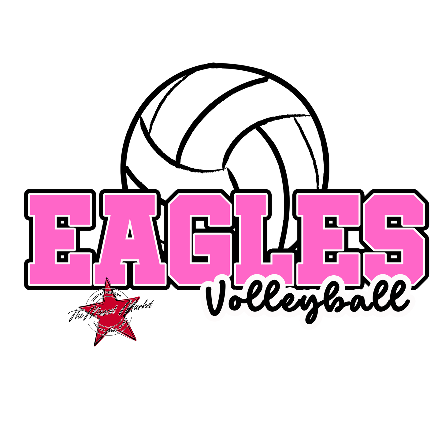 Eagles Varsity Volleyball Design-Baby Pink