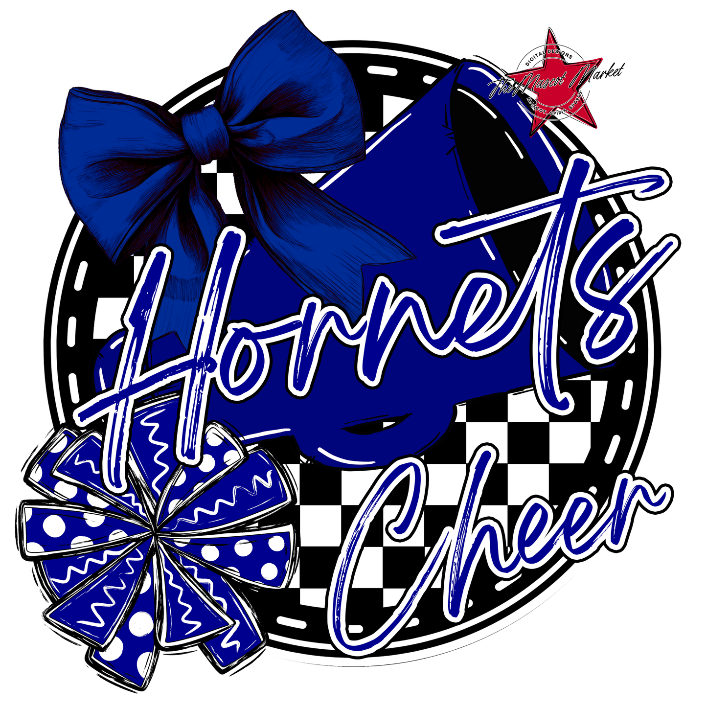 Hornets Circle Cheer Design-Blue