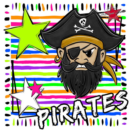 Pirates Mascot Frame-Neon White