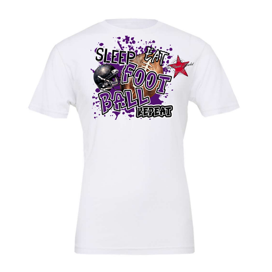 Eat Sleep Football Repeat-Purple