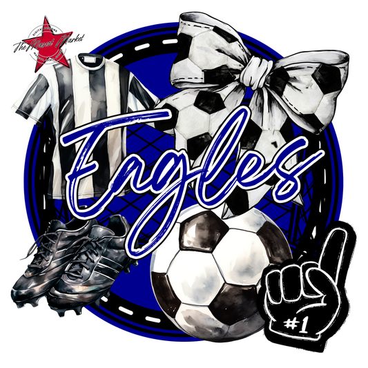 Eagles Circle Soccer Design-Blue