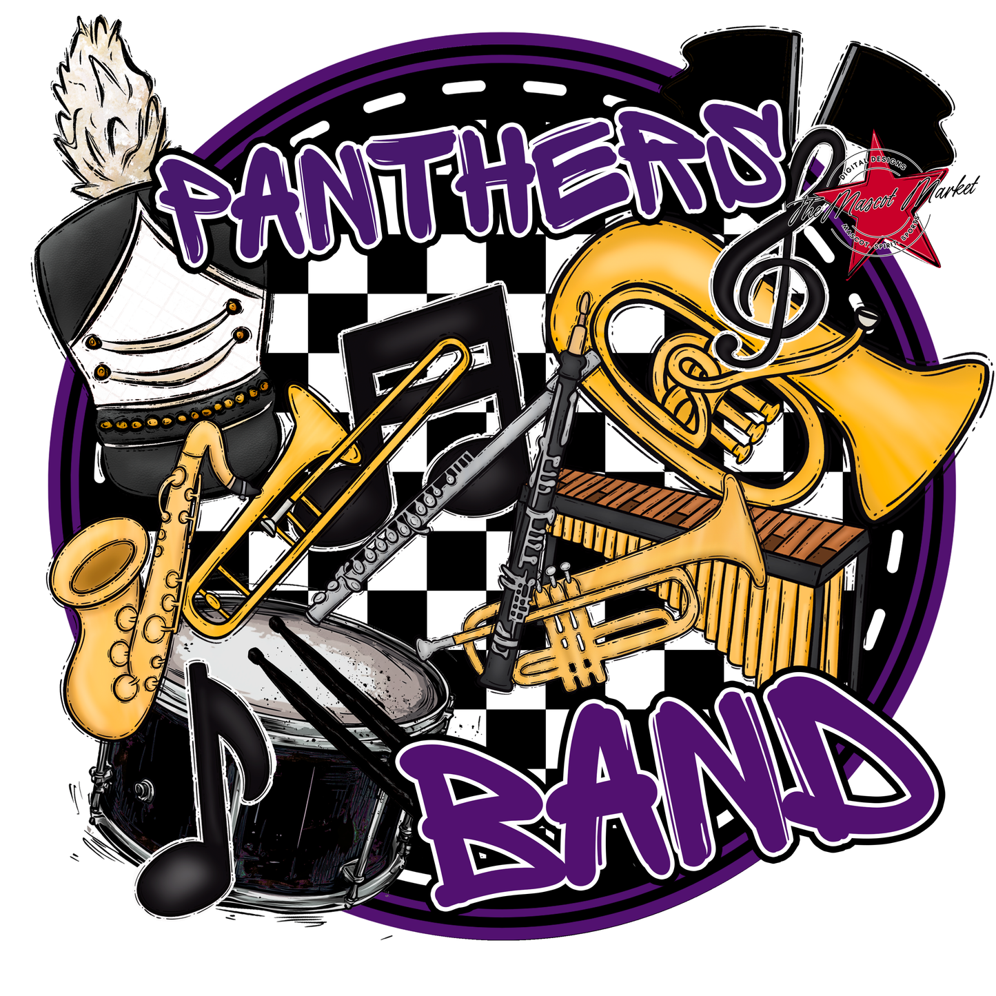 Panthers Circle Band Design-Purple