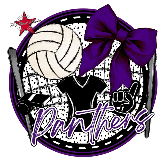 Panthers Circle Volleyball Design-Purple