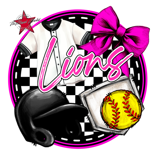 Lions Circle Softball Design-Pink