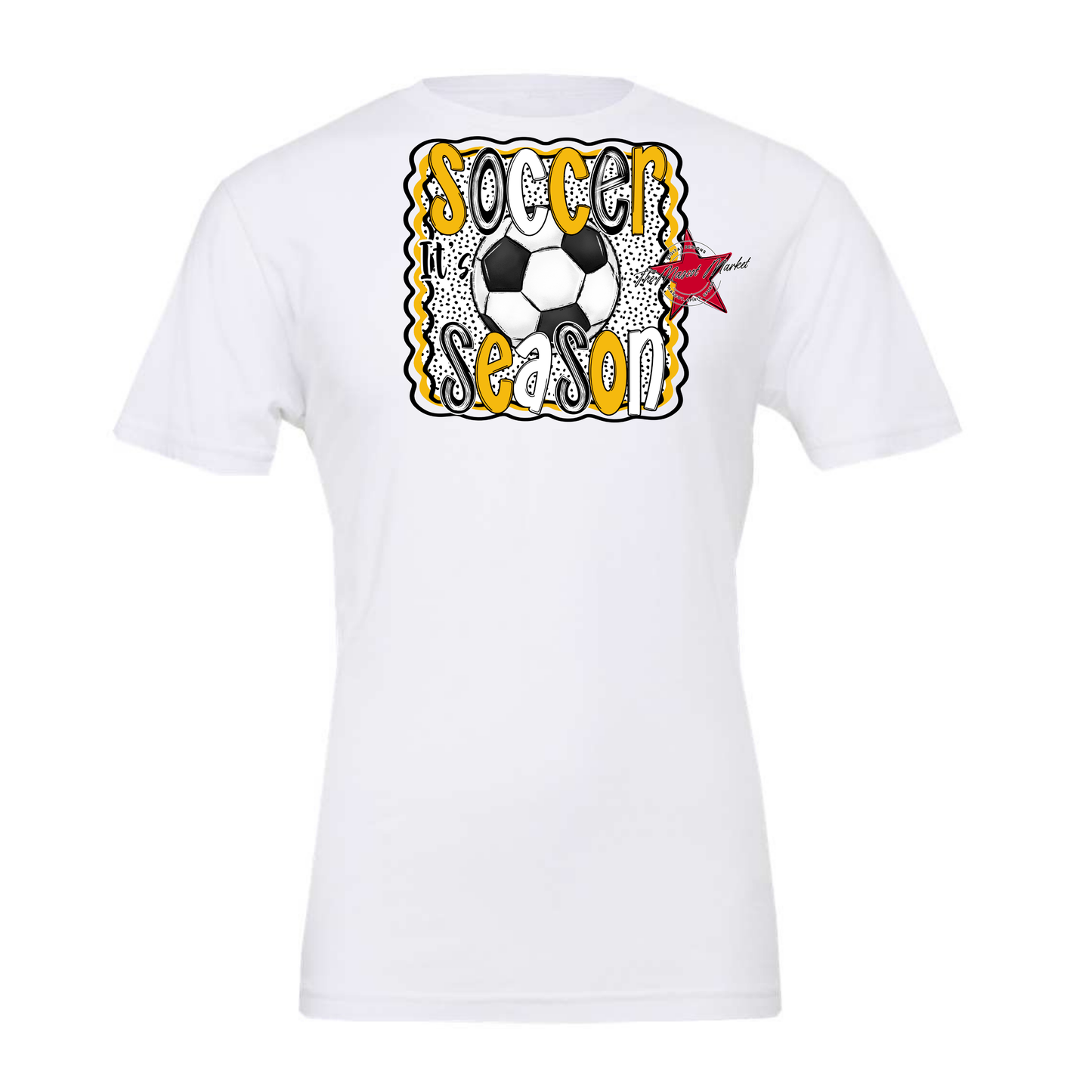 It's Soccer Season Dot Design-Yellow