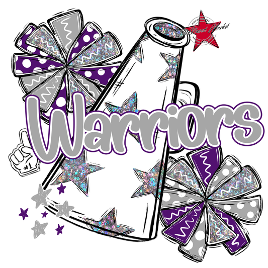 Warriors Alpha Megaphone Design-Purple-Grey
