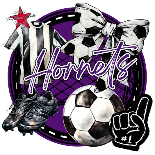 Hornets Circle Soccer Design-Purple