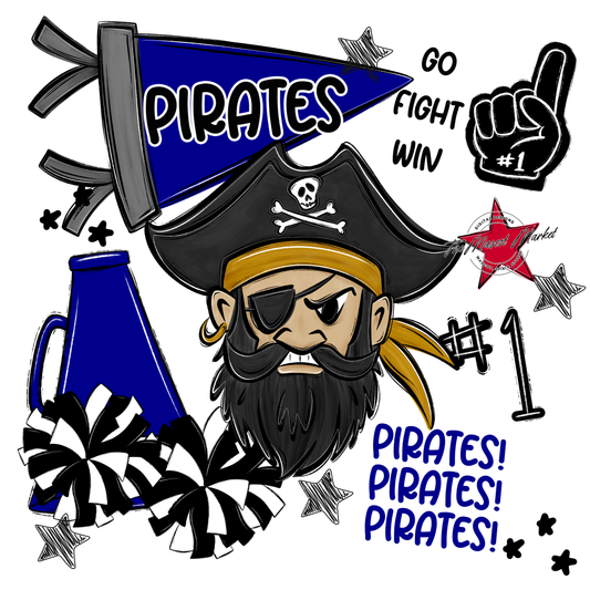 Pirates Spirit Design-Blue
