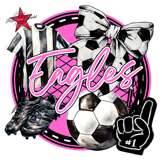 Eagles Circle Soccer Design-Baby Pink