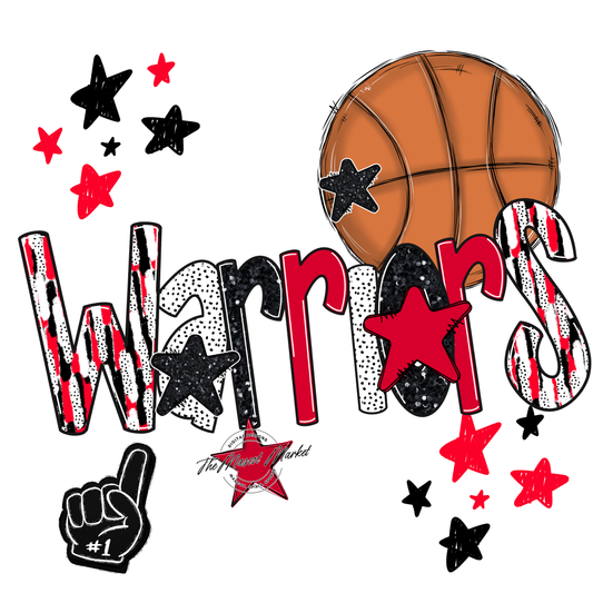 Warriors Basketball Scrape-Red