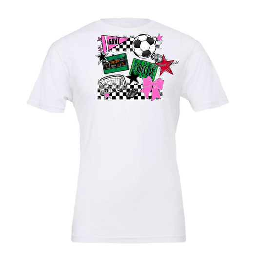 Soccer Checkers Spirit Design-Baby Pink