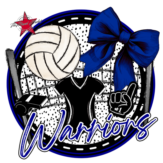 Warriors Circle Volleyball Design-Blue