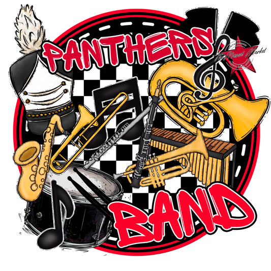 Panthers Circle Band Design-Red