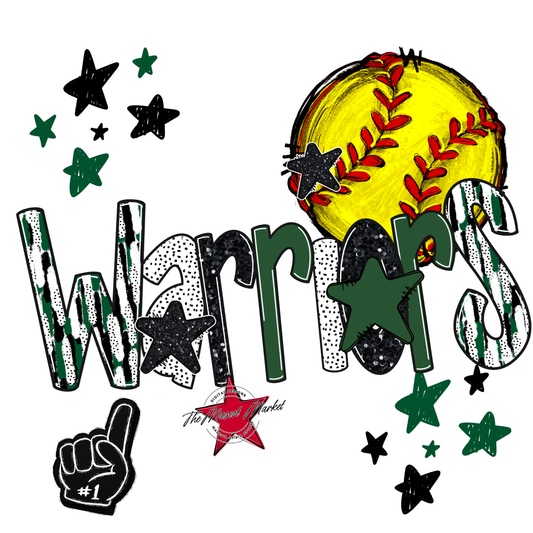 Warriors Softball Scrape-Green