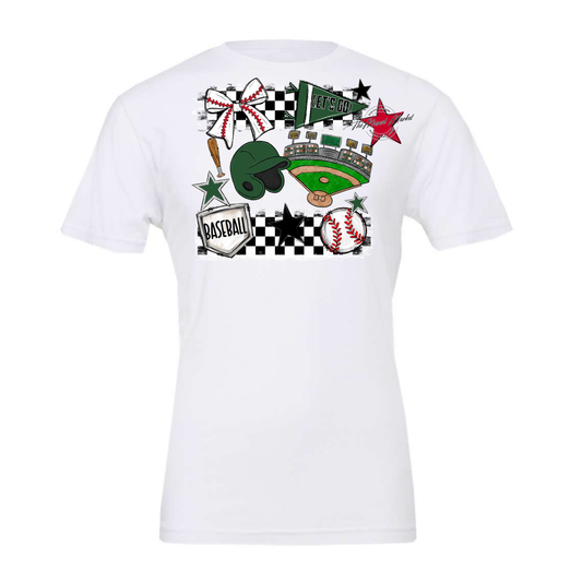 Baseball Checkers Spirit Design-Green