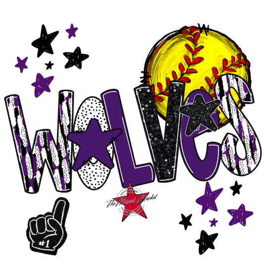 Wolves Softball Scrape-Purple
