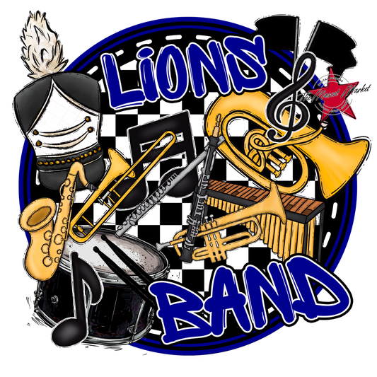 Lions Circle Band Design-Blue
