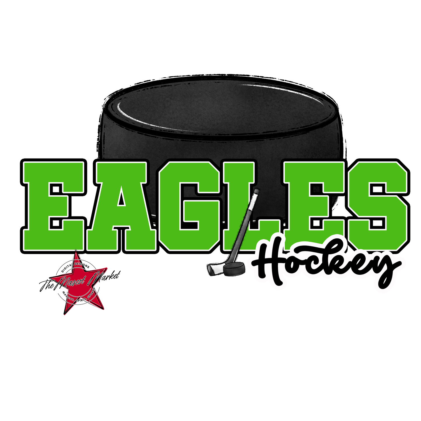 Eagles Varsity Hockey Design-Bright Green