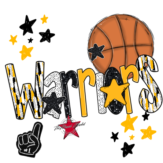 Warriors Basketball Scrape-Yellow