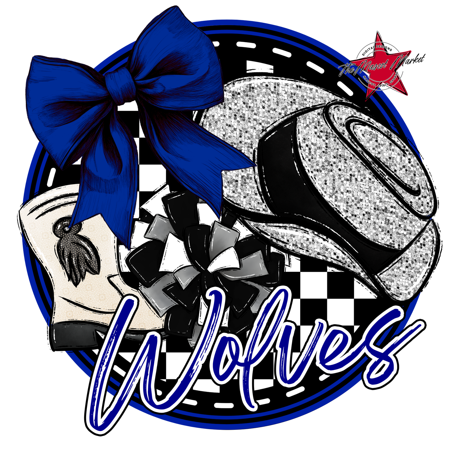 Wolves Circle Drillteam Design-Blue