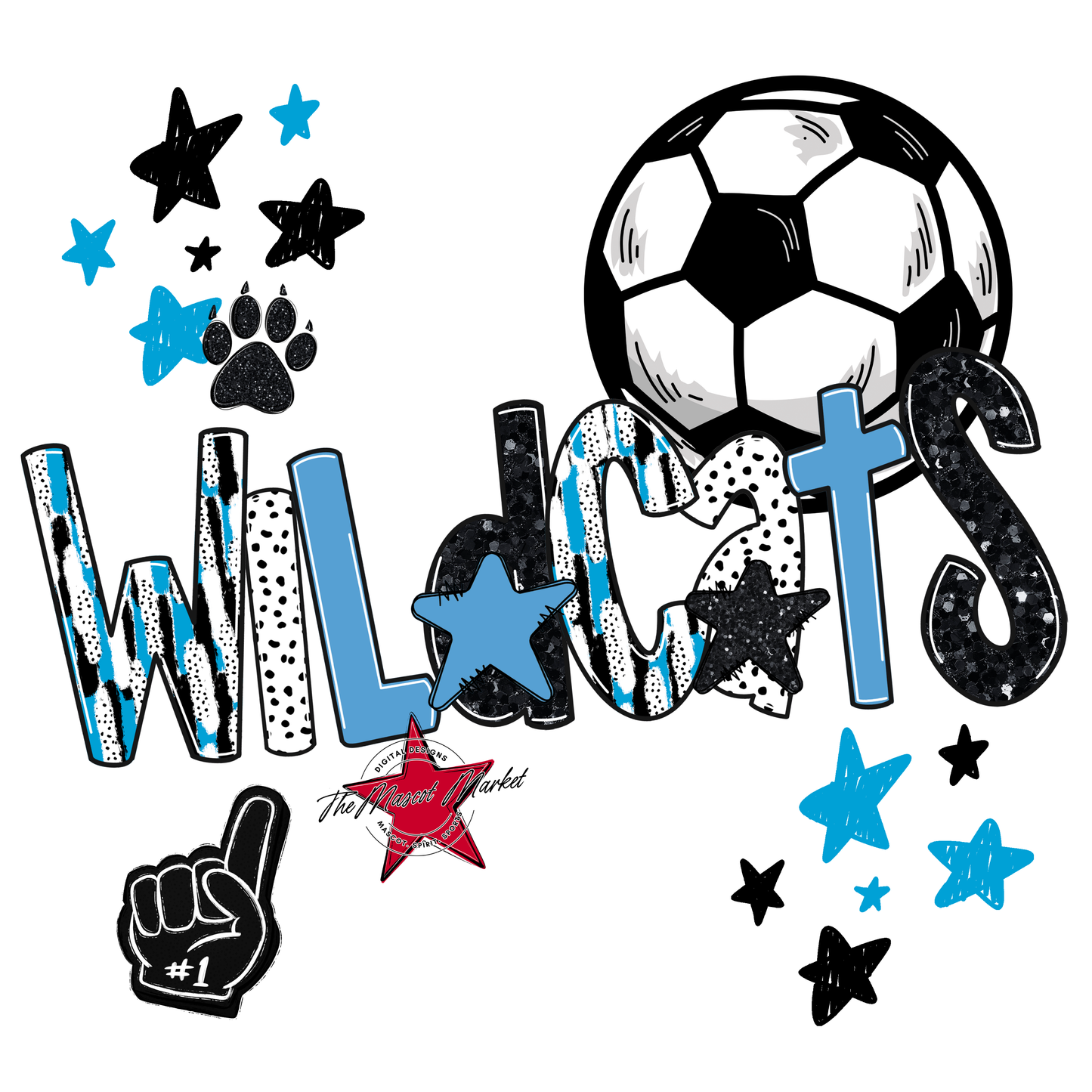 Wildcats Soccer Scrape-Carolina Blue