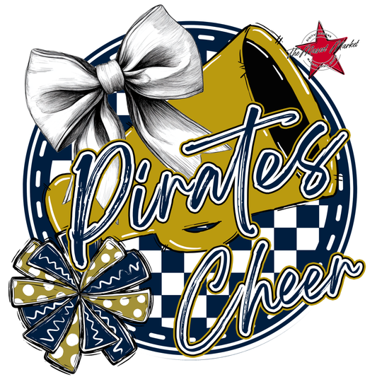Pirates Circle Cheer Design-Navy-Gold