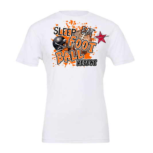 Eat Sleep Football Repeat-Orange