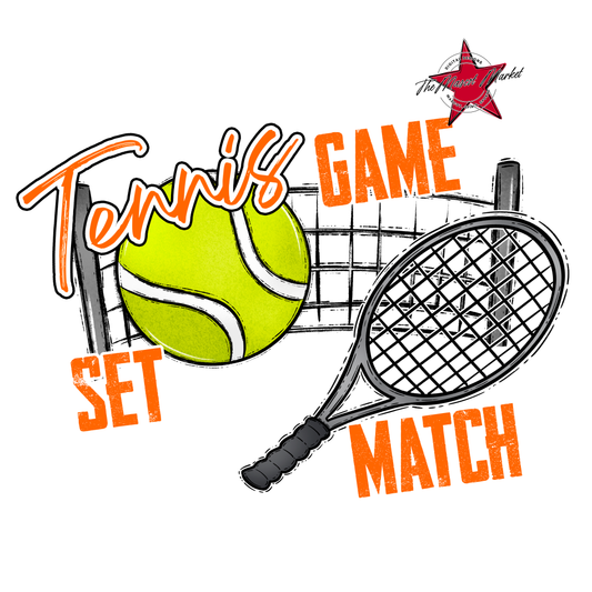 Game, Set, Match Tennis Design-Orange