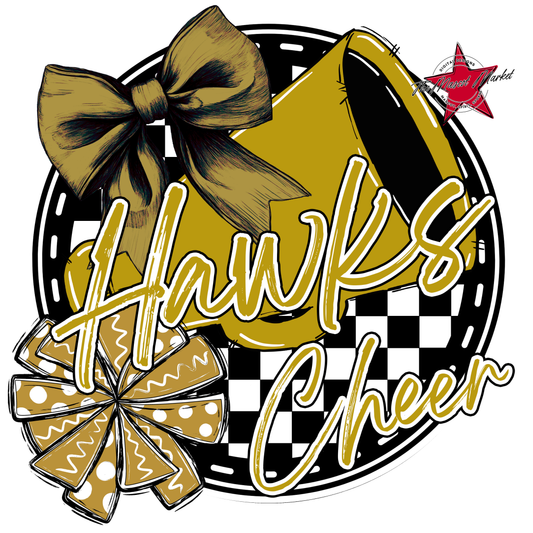 Hawks Circle Cheer Design-Gold