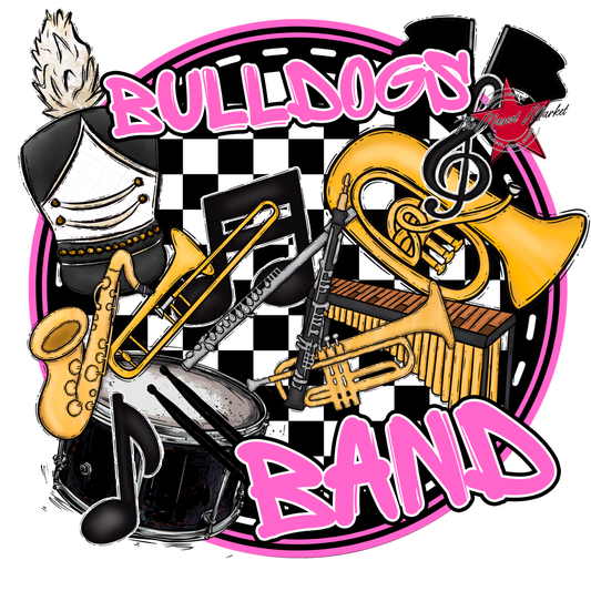 Bulldogs Circle Band Design-Baby Pink