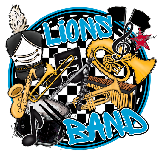 Lions Circle Band Design-Carolina Blue