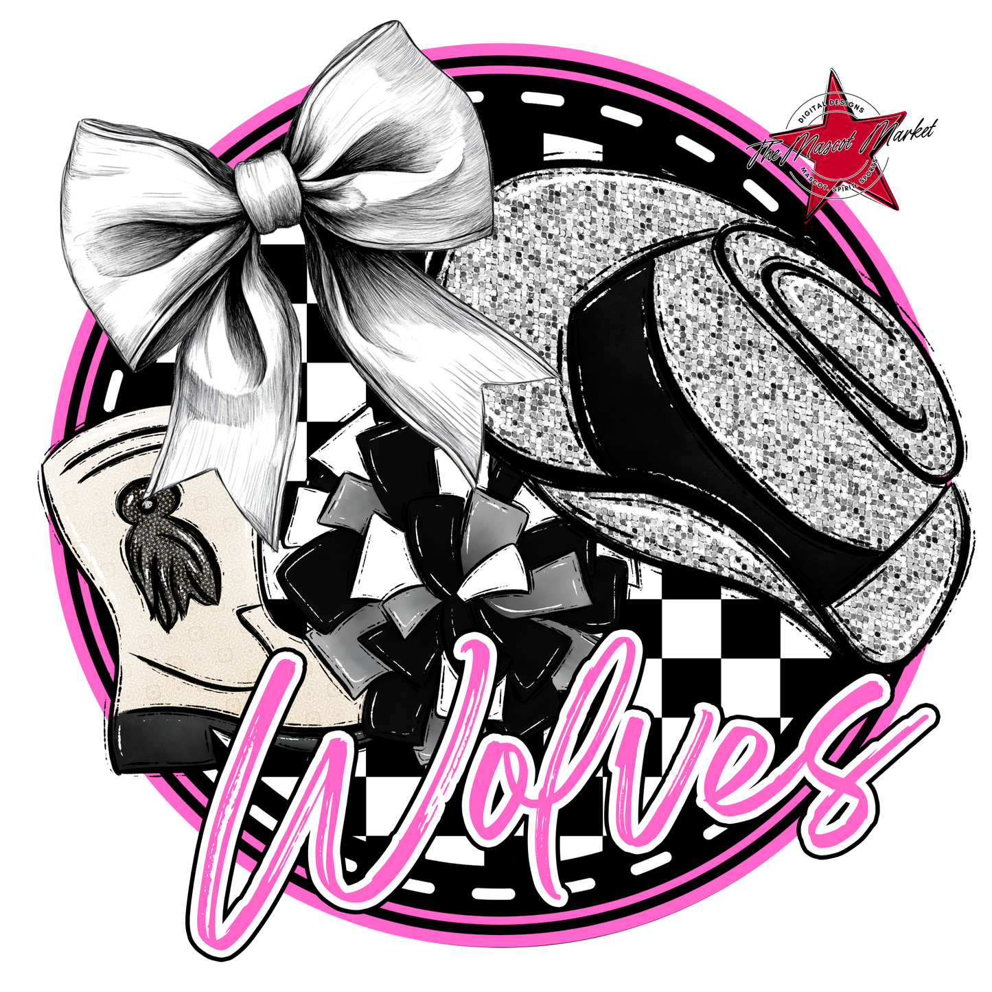 Wolves Circle Drillteam Design-Baby Pink