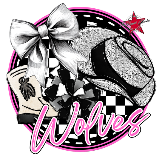 Wolves Circle Drillteam Design-Baby Pink
