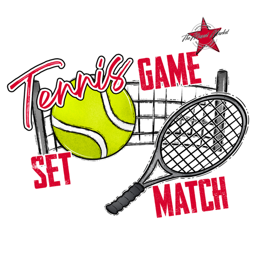 Game, Set, Match Tennis Design-Red