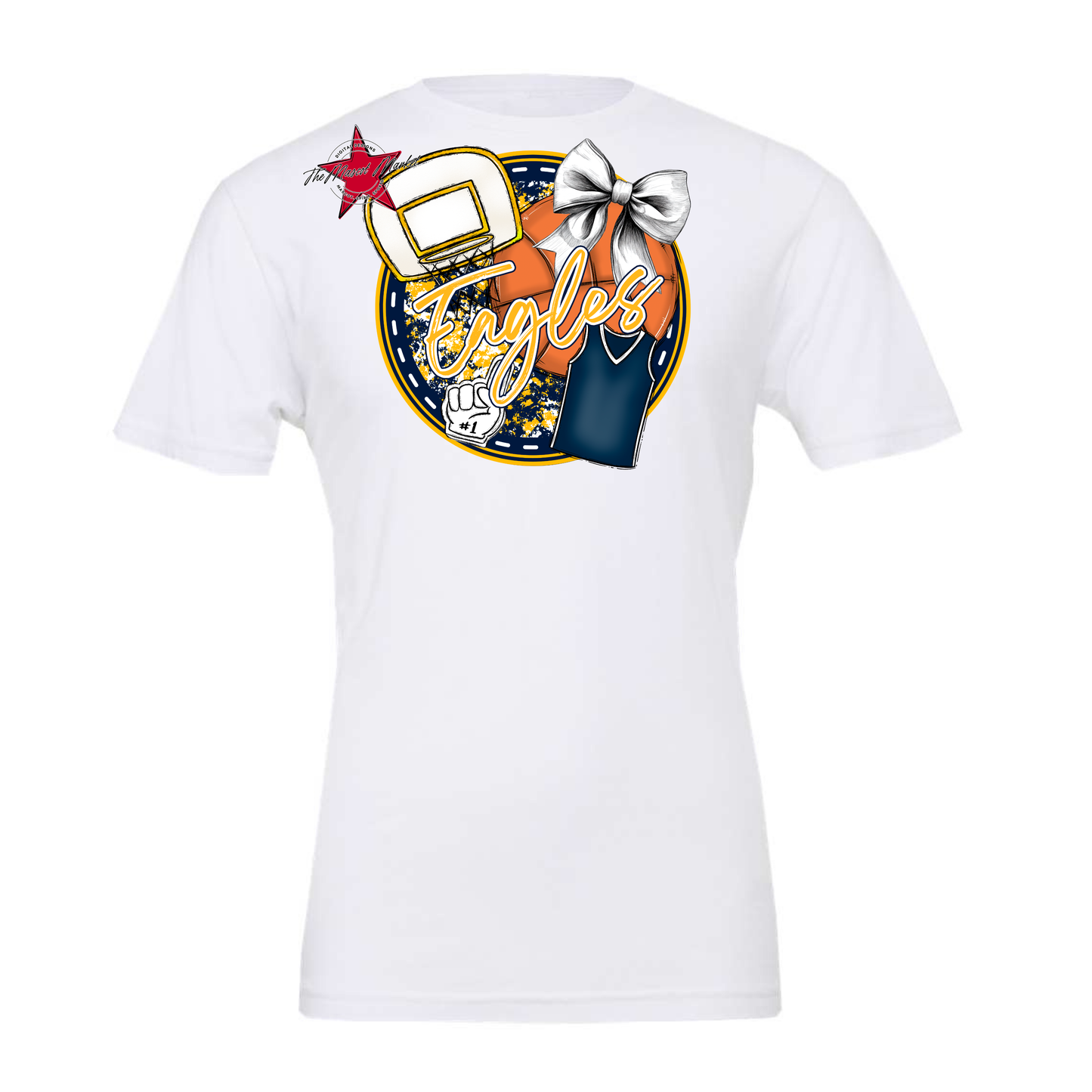 Eagles Circle Basketball Design-Navy-Yellow