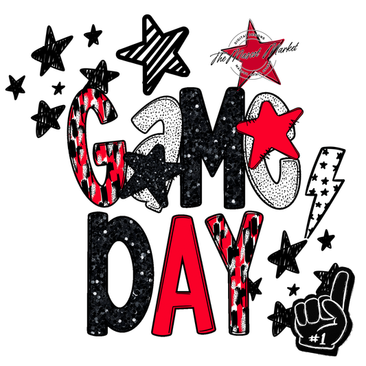 Game Day Scrape Design-Bright Red