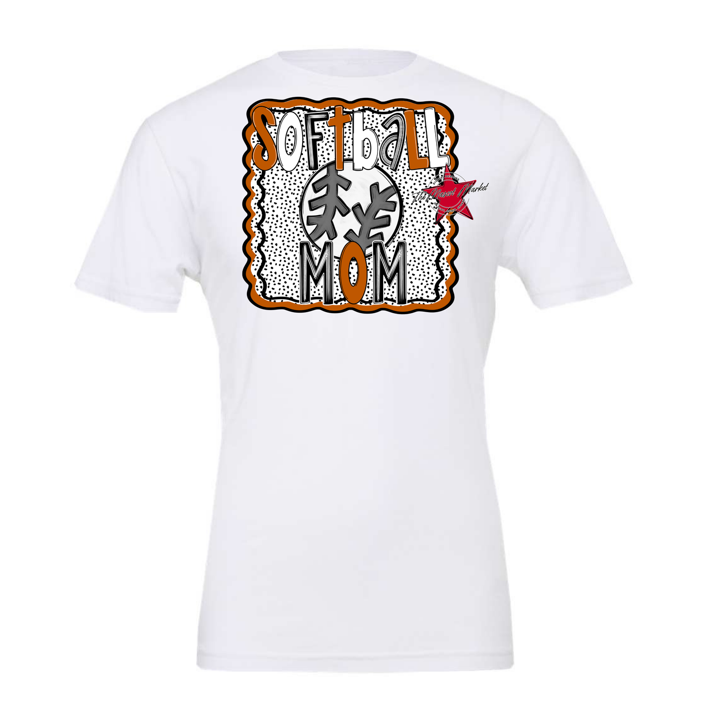 Softball Mom Dot Design-Burnt Orange