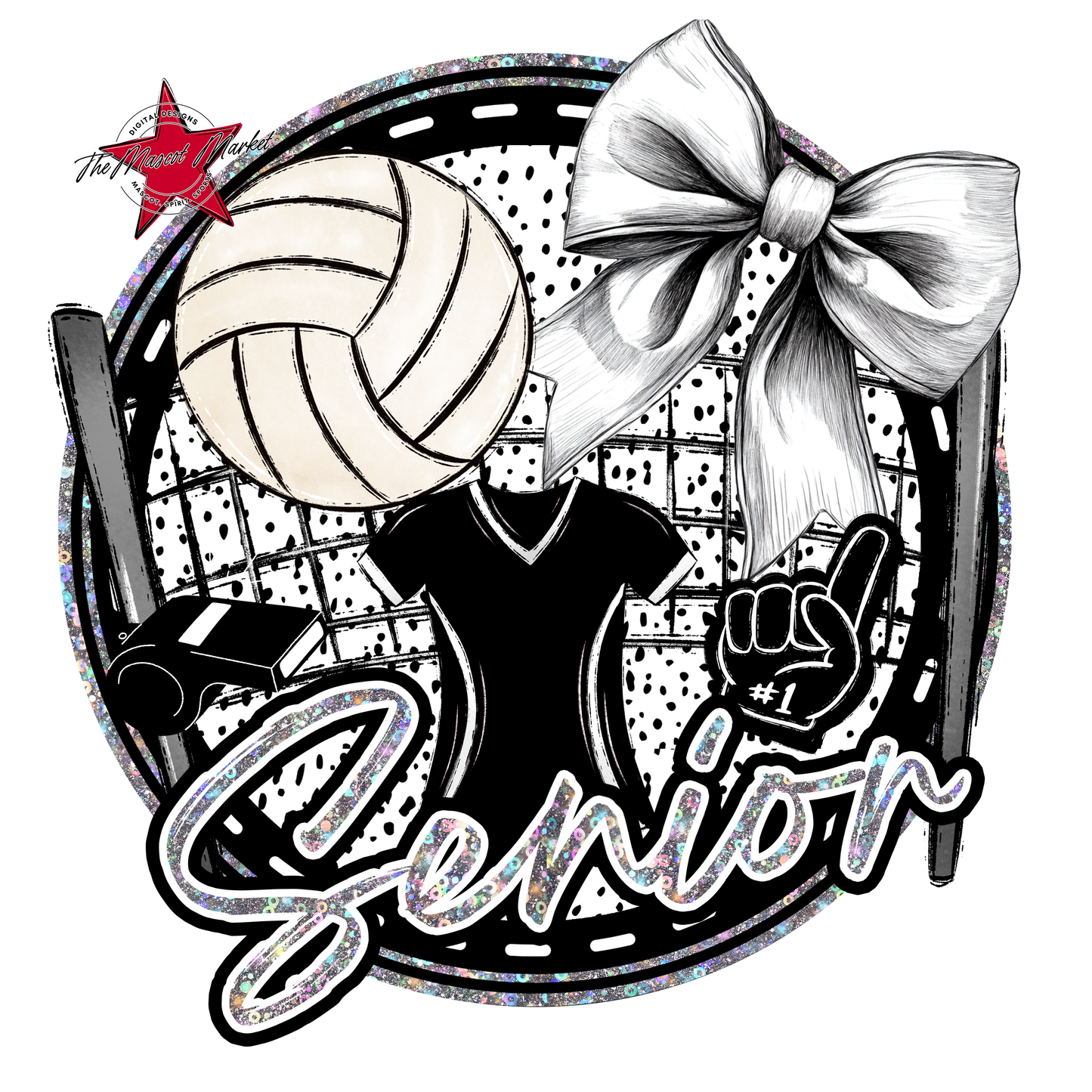 Senior Circle Volleyball Design-Silver
