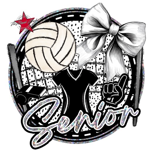 Senior Circle Volleyball Design-Silver