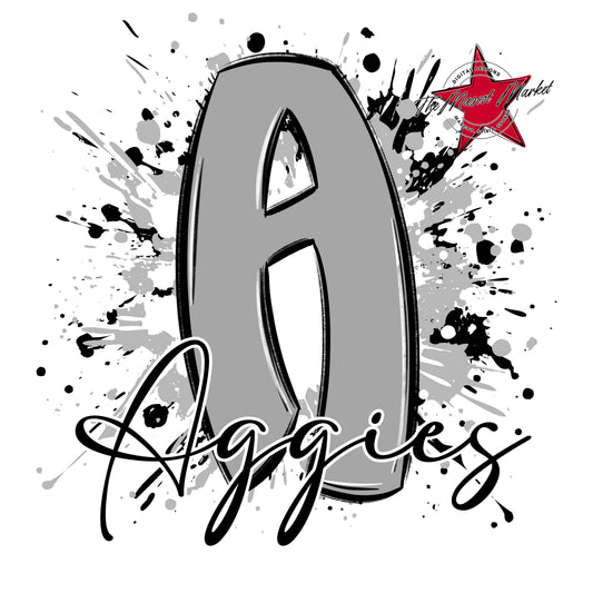 Aggies Mascot Splatter-Grey