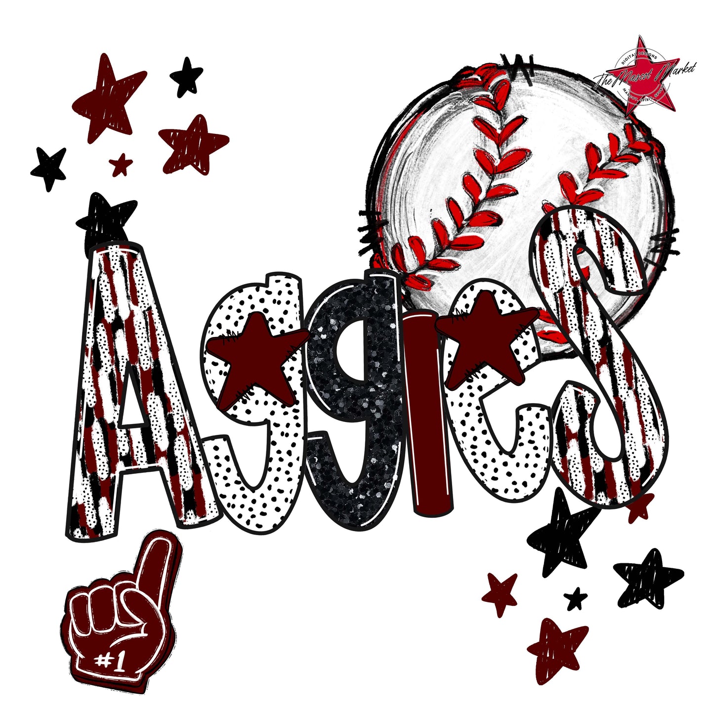 Aggies Baseball Scrape-Maroon
