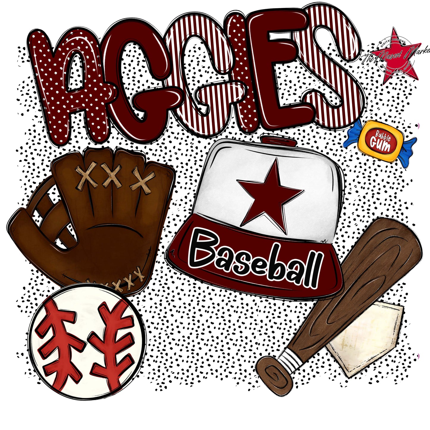 Aggies Baseball Spirit-Maroon