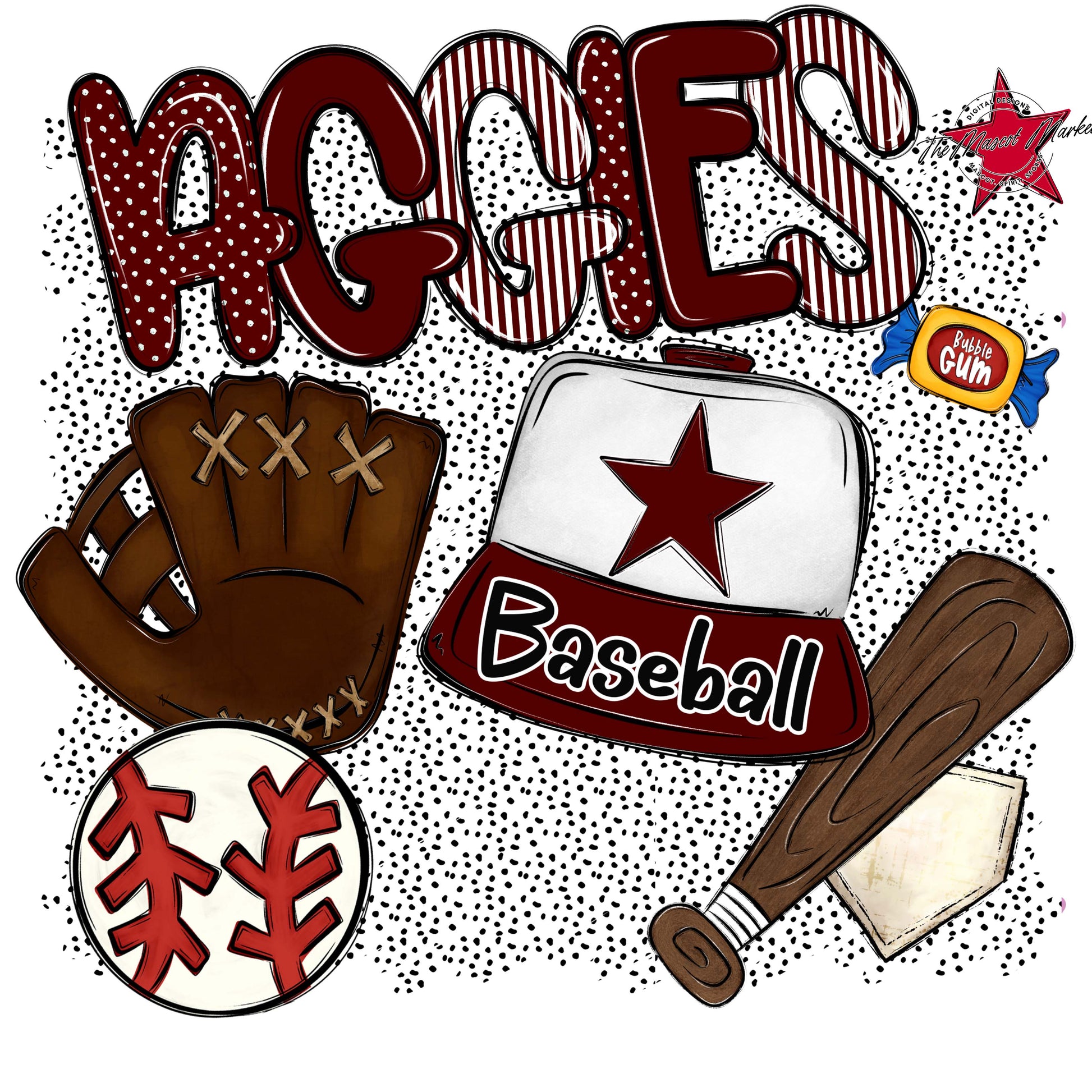 Aggies Baseball Spirit-Maroon