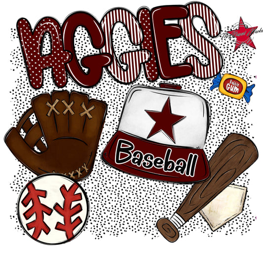 Aggies Baseball Spirit-Maroon