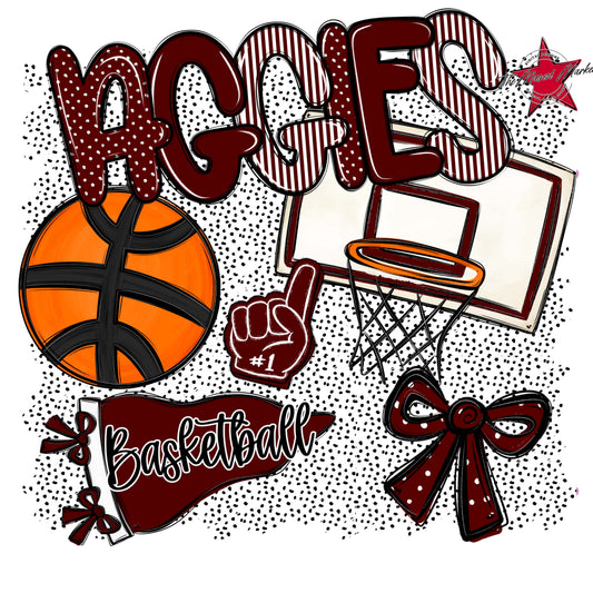 Aggies Basketball Spirit-Maroon