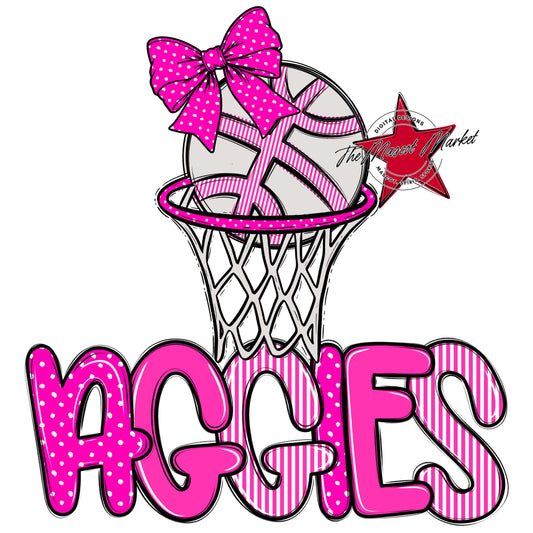 Aggies Basketball Spirit Design-Pink