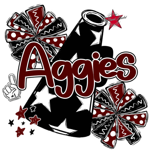 Aggies Alpha Megaphone Design-Maroon