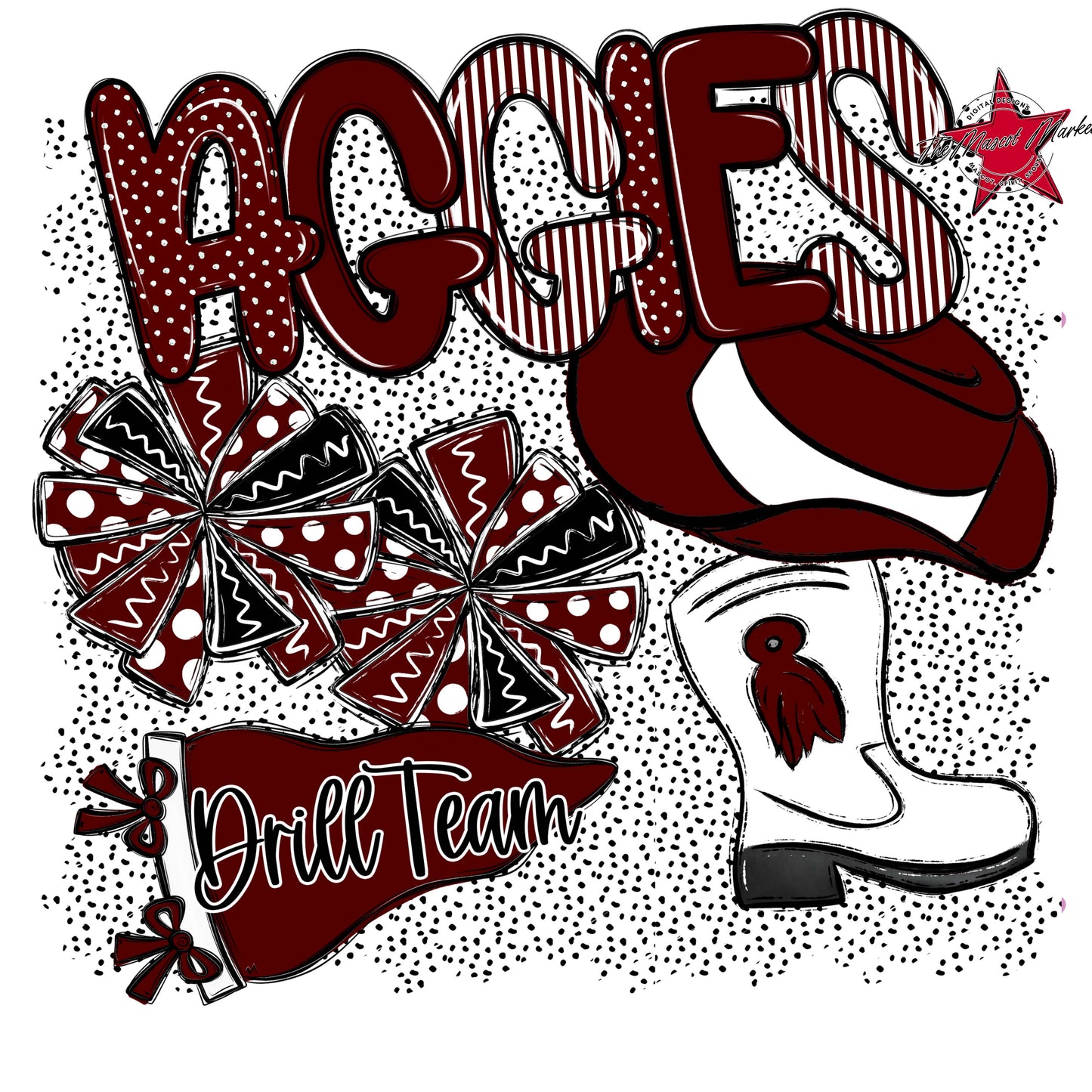 Aggies Drillteam Spirit-Maroon
