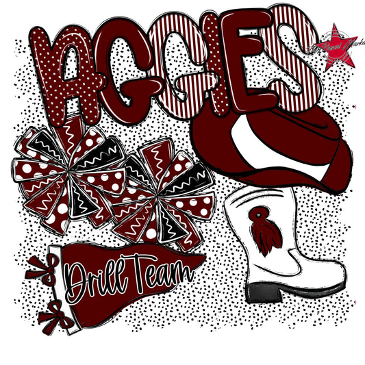 Aggies Drillteam Spirit-Maroon